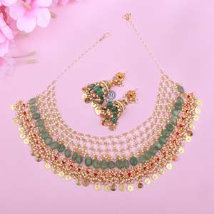 Tarana Moti Jaal Work Necklace Set-Fine Jewelry Set - Product Image 2