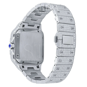 Reloj de Pulsera de Cuarzo con Diamantes Moissanite Minimalistas, Fabricado en India, de Acero Inoxidable, Casual y a la Moda, Disponible para la Venta - Product Image 3