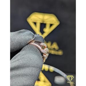 Bague cubaine en argent sterling 925 sertie de diamants Moissanite VVS de qualité supérieure, style hip-hop, bijoux de luxe par Trisha Jewels - Product Image 2