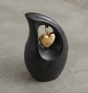 Urnas Funerarias Negras Pulimentadas en Forma de Lágrima para Cremación, Mini Urnas Conmemorativas para Cenizas Humanas o de Mascotas, Nuevo Estilo - Product Image 2