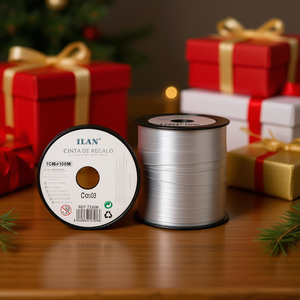 Nastro Regalo Ilan 1Cm X 100M Colore Argento Per Confezioni - Product Image 2