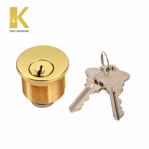 Cylindre de serrure à mortaise King 25 mm, gorge SX, laiton poli, pour porte d'entrée, norme ANSI, inspection complète en usine, 5 broches - Product Image 1