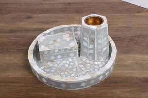 Brûleur de Bakhoor Arabe Porte-encens Fait Main Luxe Incrustation de MOP avec Ensemble Complet d'Accessoires pour une Utilisation Spirituelle et Aromatique - Product Image 2