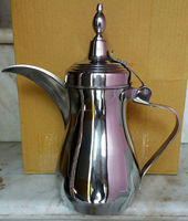 Cafetière/Théière Arabe Dallah en Métal Style Vintage Écologique Logo Personnalisé Poli/Doré Fabricant Indien Aïd Ramadan