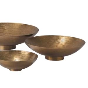 Tazón de Metal Dorado con Base de Madera, Tazón Decorativo para Servir, para el Hogar, Cocina, Comedor, Elegante Tazón de Metal con Soporte de Madera - Product Image 1