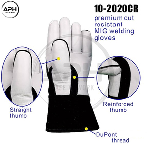 OEM ODM <b>Long</b> Cuff Full Finger Work Hand Wear Reinforced Thumb Palm Custom Size Industrial <b>Gloves</b> Yellow <b>Leather</b> Welding <b>Gloves</b> - Product Image 4