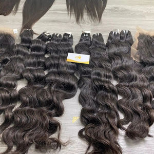 Precio al por mayor Extensiones de cabello virgen vietnamita 100% natural sin Remy, estilo liso y ondulado, todos los colores, premium Minh - Product Image 1