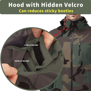 <b>Men's</b> Waterproof <b>Cycling</b> Rain <b>Jacket</b> Pullover Windbreaker Raincoat Full Zip up Hooded Camo Rain <b>Jacket</b> - Product Image 3