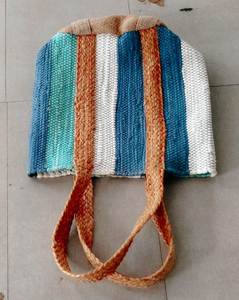 Wholesale Braided Jute Beach <b>Bags</b> with Multicolour Cotton Chindi Handles and Custom Designs best for shopping and party <b>bags</b> use - Product Image 2