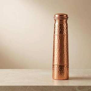 Bouteille d'eau en cuivre au design moderne, gravée, portable, réutilisable avec couvercles SOFIYA CRAFT pour l'extérieur, le bureau, la maison et les voyages - Product Image 5