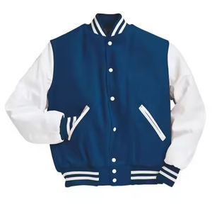 Veste universitaire en polaire personnalisable pour homme, veste en cuir personnalisée en gros, best-seller pour homme - Product Image 2