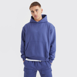 <b>Top</b> Quality Stacked Tracksuit Men's Clothing 100% Cotton Custom Logo Casual Wear Flared <b>Trouser</b> <b>and</b> Boxy Fit Hoodie <b>Set</b> - Product Image 3