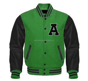 Veste brodée OEM en chenille avec logo personnalisé Veste Letterman Manteau de baseball Streetwear en cuir Varsity Bomber Jacket - Product Image 3