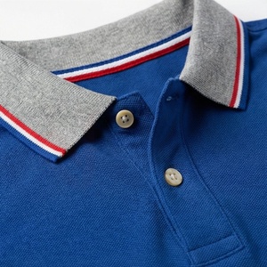 Polo de Manga Corta Azul para Hombre, Algodón Oxford, Logotipo Bordado, Casual, Transpirable, Corte Regular, Diseño Sólido - Product Image 4