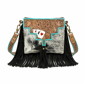 Sac bandoulière en cuir de vachette style western avec franges, sac à main bohème pour cowgirl |   Sac à main à franges pour femmes, artisanal de qualité supérieure, design de créateur - Product Image 1