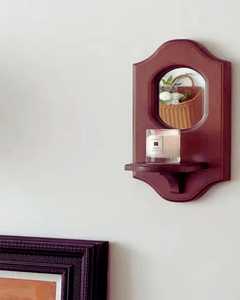 <b>Vintage</b> Wooden Wall Mirror with Shelf - Product Image 2