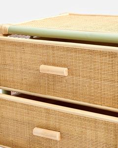 Functional <b>Narrow</b> Storage Chest With Multiple Drawers Natural Rattan For Bedroom Kid Furniture Nursery And Home Organization - Product Image 6