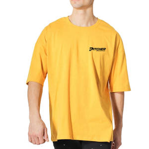 Camiseta Oversize Alpha Trend para Hombre, Corte Holgado, Estilo Urbano, Transpirable, de Algodón, Informal y Elegante - Product Image 1