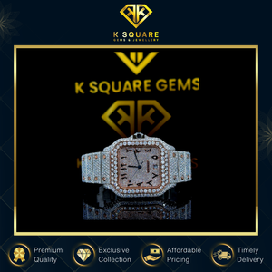 Proveedor Profesional que Vende Relojes de Lujo VVS de Primera Calidad con Movimiento de Cuarzo Automático Analógico y Correa de Diamantes Moissanite - Product Image 3
