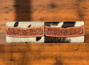 กระเป๋าคลัทช์มือแกะสลักมือกระเป๋าเงินหนังวัวมีสไตล์หลากหลายดีไซน์ใหม่กระเป๋าสตางค์หนังตะวันตก - Product Image 3