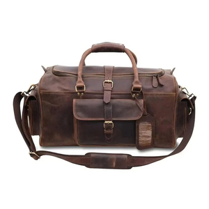 Newest Lady Large Capacity Portable Cowhide Vintage Elegant <b>Overnight</b> <b>Bag</b> Cow <b>Leather</b> Shoulder <b>Bag</b> - Product Image 3