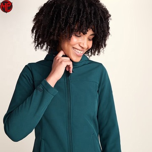 Chaqueta de Forro Polar con Capucha para Mujer, Manga Larga, Cierre de Cremallera, Resistente al Viento, Color Sólido, Abrigo de Otoño para Exteriores, Chaqueta Larga de Softshell para Invierno - Product Image 5