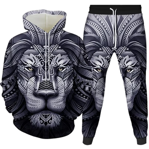 Conjunto Deportivo de Invierno para Hombre, Personalizado con Sublimación, Sudadera con Capucha y Pantalones de Poliéster, Ropa Urbana de Dos Piezas - Product Image 6