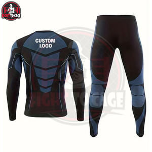 Ensemble de compression 2 pièces pour MMA et boxe, en Spandex/Nylon, séchage rapide, ajustement moulant, sous-vêtement de sport haute performance et très élastique - Product Image 2