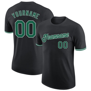 Camiseta Deportiva Personalizada Negra Verde-Blanca de Alto Rendimiento, Venta Directa al Por Mayor - Product Image 1
