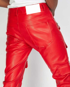 กางเกงหนังคุณภาพพรีเมียมสำหรับผู้ชาย ดีไซน์เอวสูง น้ำหนักเบา สวมใส่สบาย พร้อมโลโก้ของคุณเอง ขายส่ง ปรับแต่งได้ - Product Image 3