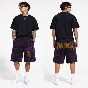 Pantalones Cortos de Hombre con Logotipo Personalizado a la Moda, Lavado Ácido, Aspecto Desgastado, Tela de Algodón, Ropa Casual de Verano, Transpirable, Estilo Urbano - Product Image 4