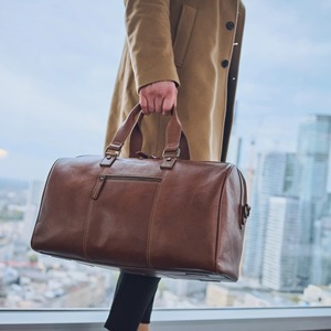 Luxury Genuine Leather Casual Zipper Lightweight Large Capacity 15inch Cotton Lining Weekender Duffle <b>Bag</b> Men <b>Women</b> <b>Travel</b> Carry - Product Image 2