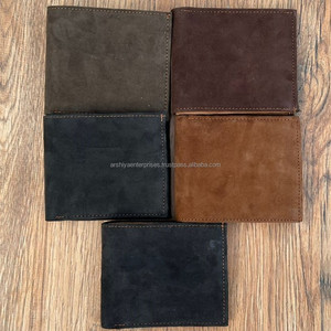 Cartera hecha a mano de cuero de gamuza auténtica para hombre, tarjetero minimalista de lujo, billetera plegable clásica con bloqueo RFID personalizado - Product Image 2