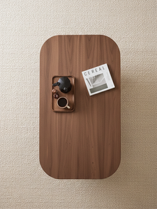 Modern Wooden Coffee <b>Table</b> with Asymmetrical Panel Legs for Living Room Home Apartment - Product Image 5