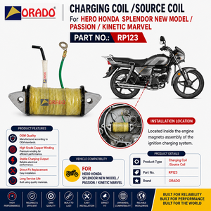 Orado Gran Oferta Splendor Nuevo Modelo Passion Kinetic Marvel Bobina de Carga Bobina de Fuente Calidad de Exportación Repuestos Izquierdos para Vehículos de Dos Ruedas - Product Image 6