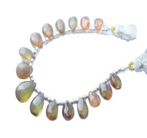 Andesine facetado pera forma de lágrima cuentas de piedras preciosas naturales 5 pulgadas - Product Image 2