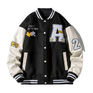 Veste de baseball lettrage pour homme Veste universitaire vintage Veste décontractée imprimée lettre Patchwork Streetwear Veste Bomber Manteau unisexe - Product Image 1