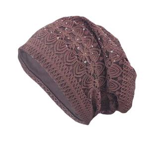 Elegante Gorro de Encaje Unisex Ajustable 100% Acrílico para Uso Casual en Rosa, Marrón, Negro y Beige 56-58CM - Product Image 6