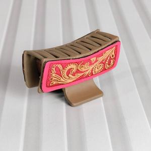 Fashionable Fabric Hair <b>Clip</b> With Gold Embroidery Pattern For Women's Accessories - Product Image 3