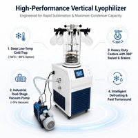 Lyophilisateur vertical en acier inoxydable pour aliments, machine de lyophilisation sous vide pour fruits, légumes et viandes