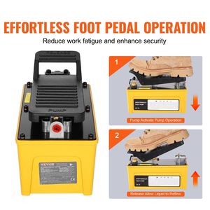 Pompa Idraulica con Serbatoio da 0,42 Galloni, Uscita Olio NPT 3/8, Ingresso NPT 1/4, Guscio in Alluminio, Azionamento Pneumatico a Pedale, 10.000 PSI - Product Image 5