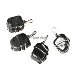 ราคาที่ดีที่สุดในงานแฮนด์เมดฮวงจุ้ยสไตล์อินเดียคริสตัลอาเกตจี้คริสตัลธรรมชาติที่มีลวดทองห่อสำหรับการรักษาความรักงานฝีมือ - Product Image 4