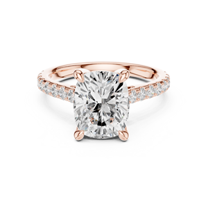 Anillo de Compromiso de Diseño Único en Oro Amarillo de 14K con Diamante de Corte Cojín de 4 CT, Certificado IGI, Diamante Cultivado en Laboratorio, Regalos de Aniversario y Boda - Product Image 5