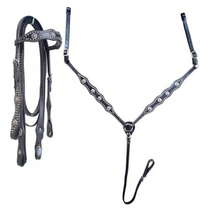 Equipo de seguridad para caballos de alta calidad más vendido, juego de circunferencia de montar a mano con cuello de pecho occidental, diseño de tachuelas elegante - Product Image 1