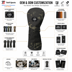Lightweight Protective Classic Leather <b>Golf</b> Head Cover Simple Design Soft Material For Everyday Use Pu Leather <b>Golf</b> Head Covers - Product Image 4