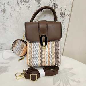 Vintage Woven Mini Bag PU Crossbody Shoulder Handbag Small <b>Square</b> Purse with Coin Wallet for Daily Shopping - Product Image 3