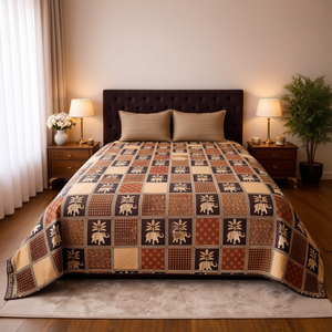 Bangru 4-Piece American Style 250TC Bed <b>Sheet</b> Set Soft Cotton 108x108 Inch <b>King</b> and Twin <b>Sizes</b> with Quilt Cover for Home Hotel - Product Image 3