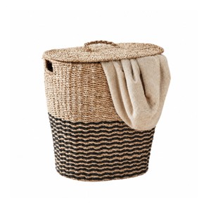 Elegante Cesto de Lavandería de Seagrass con Tapa, Cestas de Almacenamiento Multifuncionales Ecológicas para Artículos del Hogar, Tejidas a Mano en Vietnam - Product Image 2