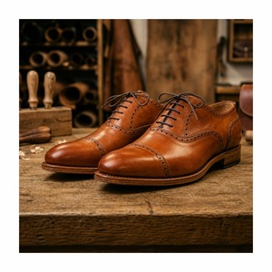 Chaussures décontractées pour hommes en cuir véritable, finition brillante, imperméables, à lacets, bout pointu, souples, pour printemps, automne, hiver, extra légères - Product Image 3