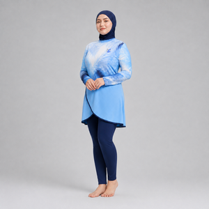 Ensemble Burkini Tendance pour Femme, Couvrant Entièrement le Corps, Maillot de Bain Musulman Séchage Rapide Respirant, Logo Personnalisé, Vente en Gros - Product Image 4